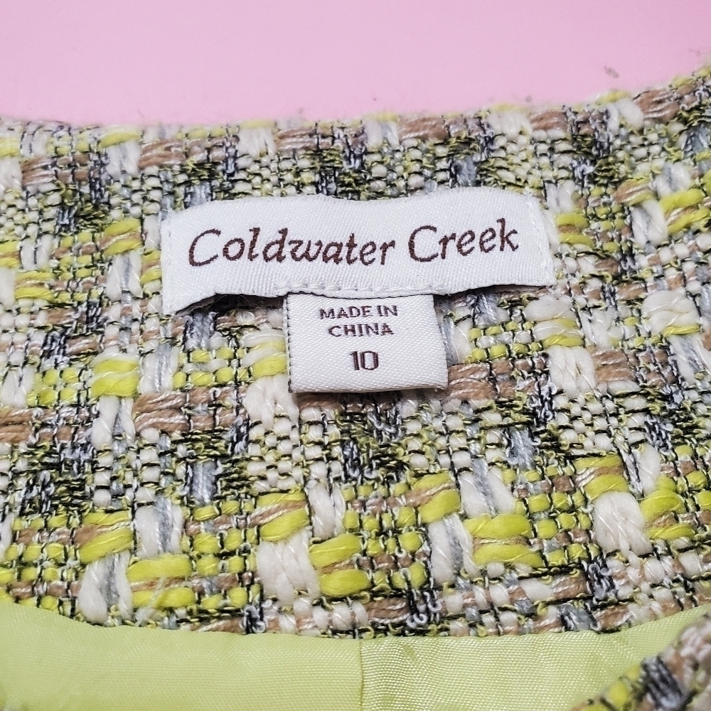 Coldwater Creek Green Tweed Zip Up Jacket - Picture 3 of 5
